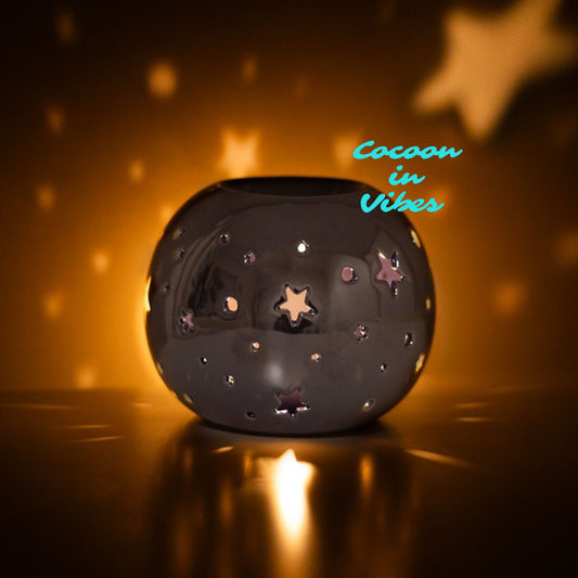 Brûleur Boule Étoiles Violettes Irisées – La Magie Cocooning Toute l’Année