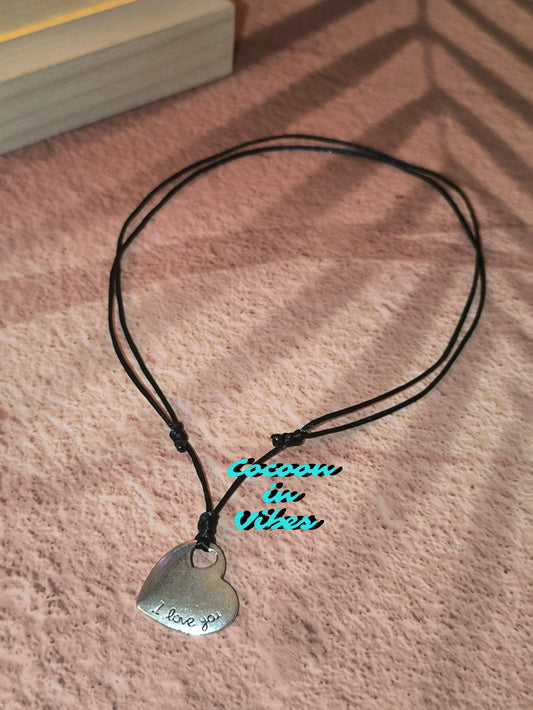Collier Artisanal â CĆur âI Love You