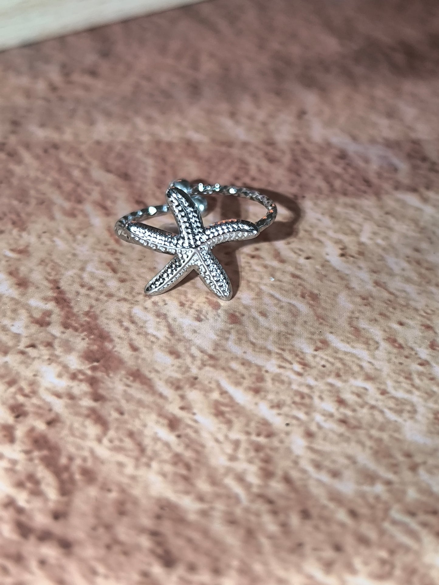 Bague Étoile de Mer en Acier Inoxydable – Trésor des Vagues