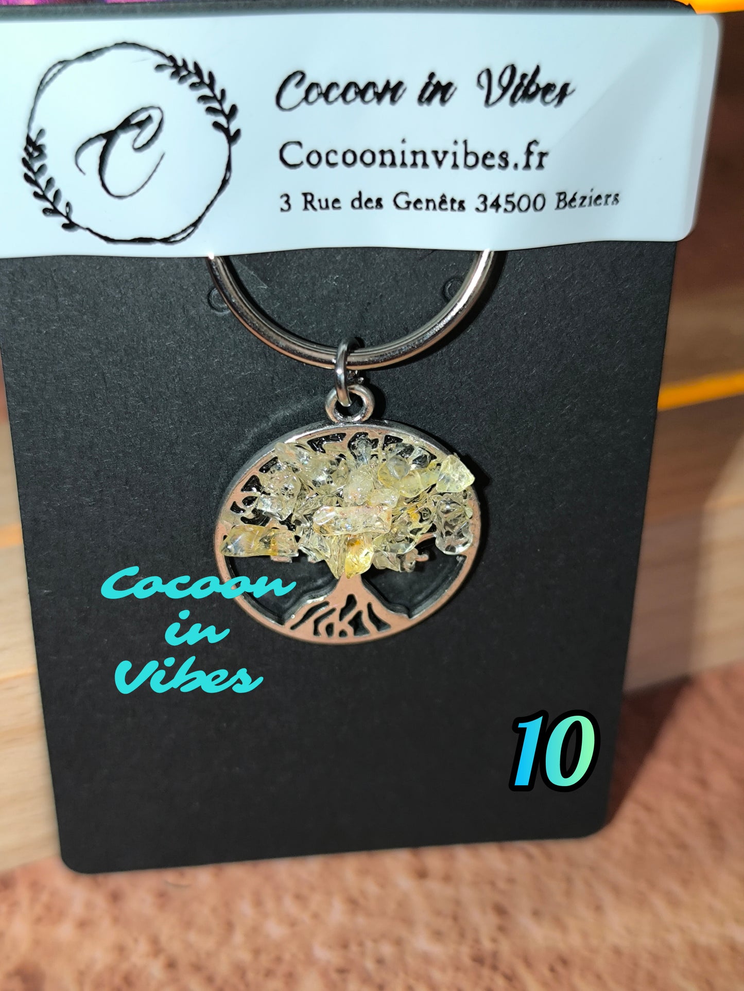 Porte-clés Arbre de Vie & pierres colorées – Un éclat de symbolique à emporter partout