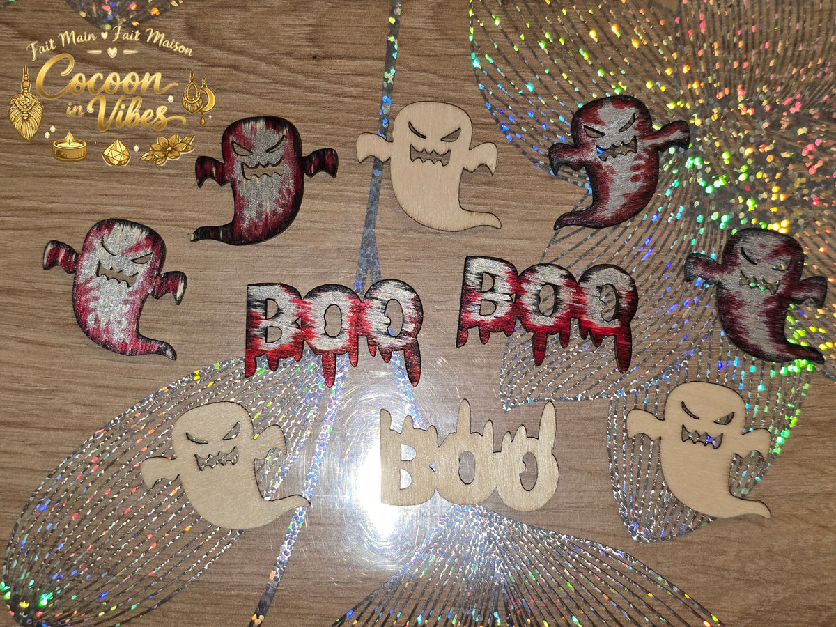 Boucles d'oreilles Artisanales en Bois « BOO »