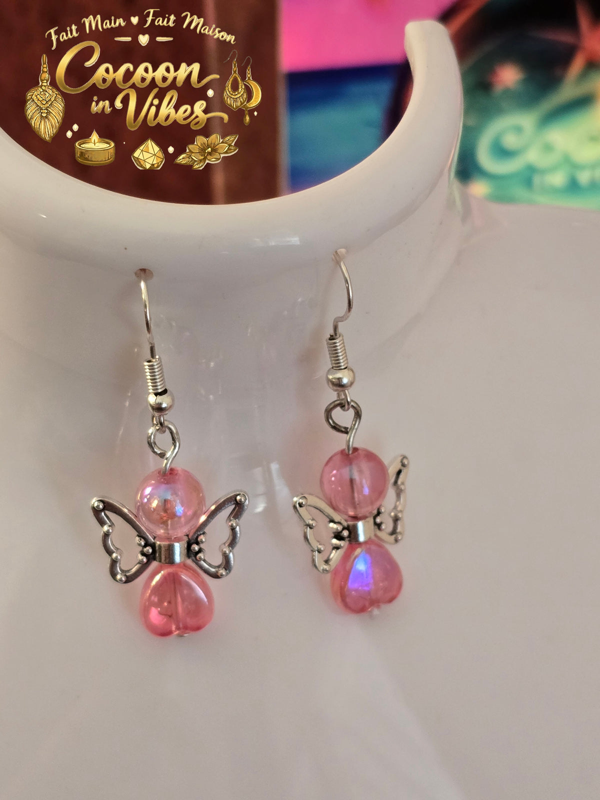 Boucles d’oreilles « Petit Ange » – Édition Octobre Rose