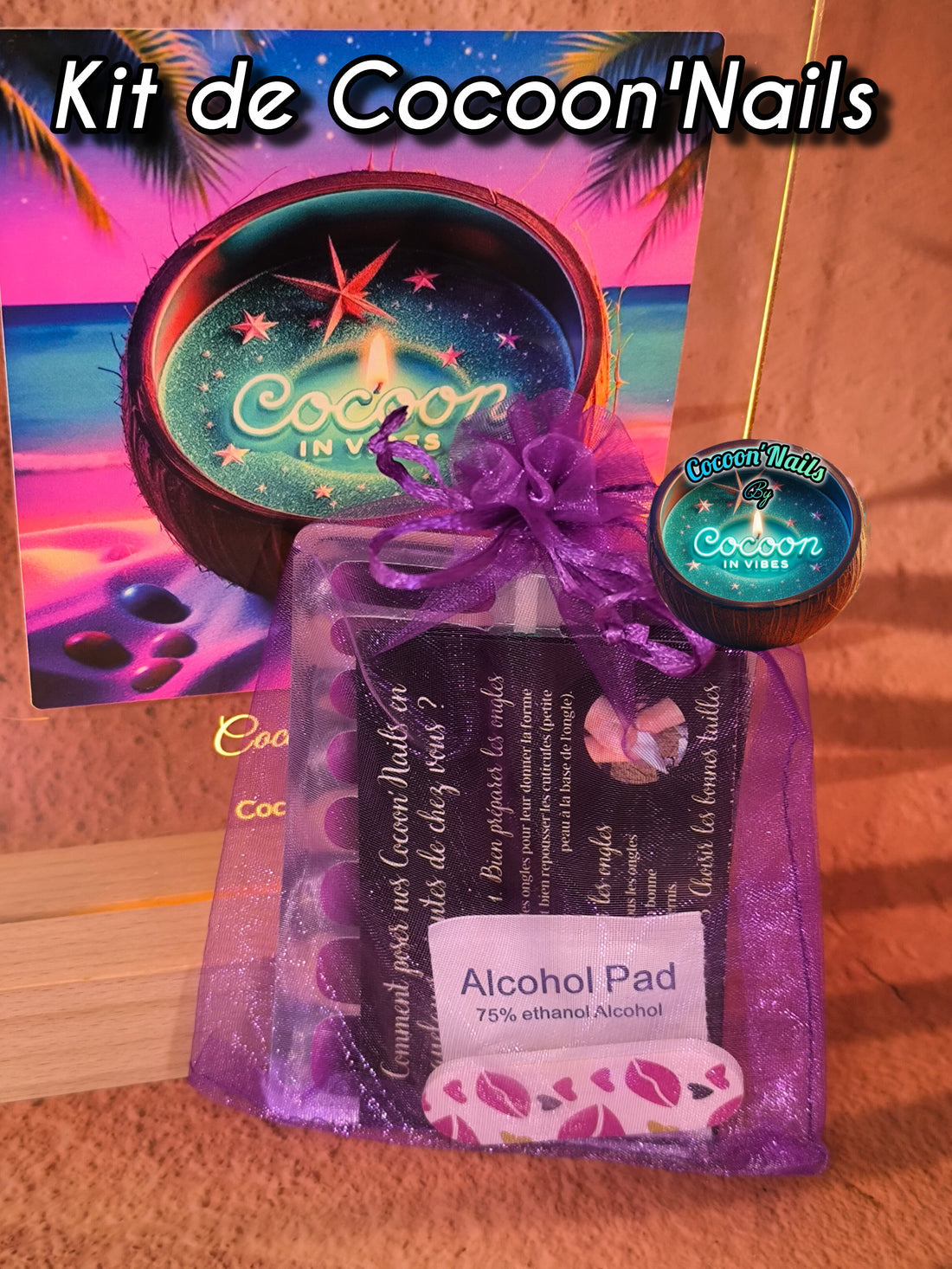 Cocoon’Nails Vagues Irisées – Vernis Autocollant Kit Complet