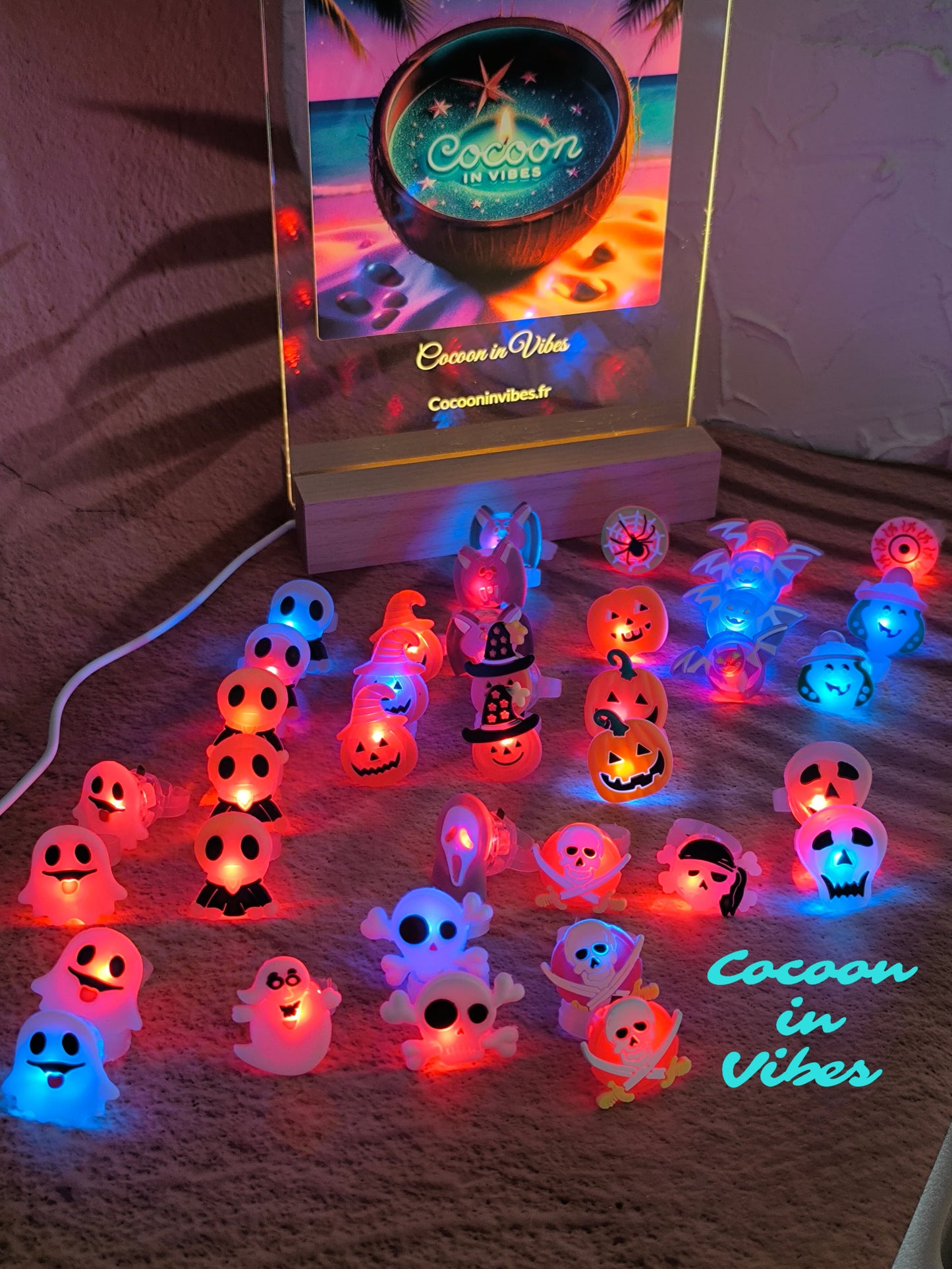 Bagues lumineuses spéciales Halloween