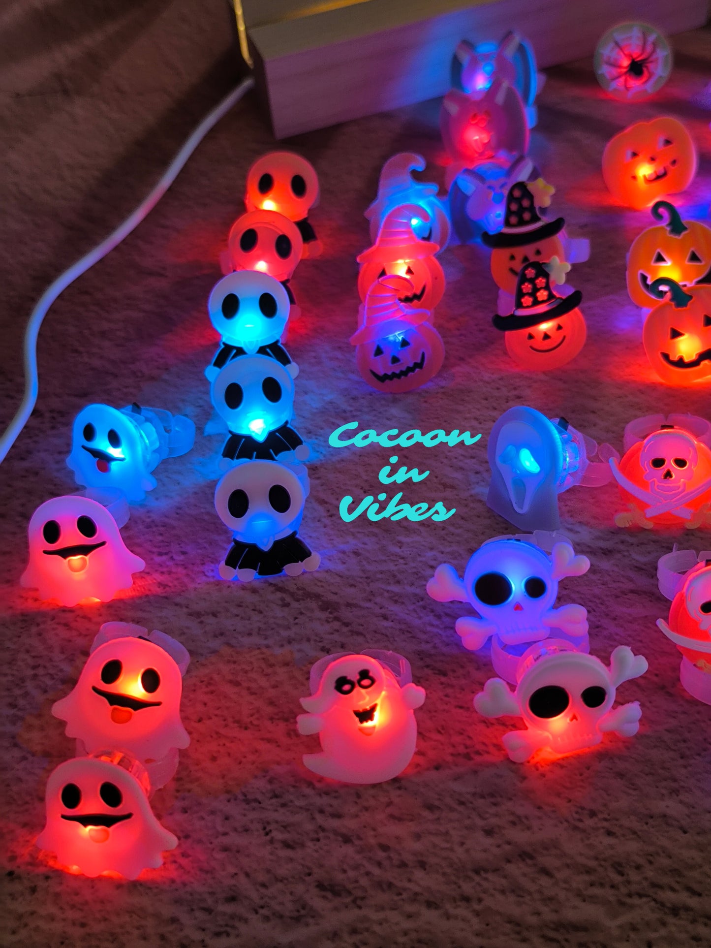 Bagues lumineuses spéciales Halloween