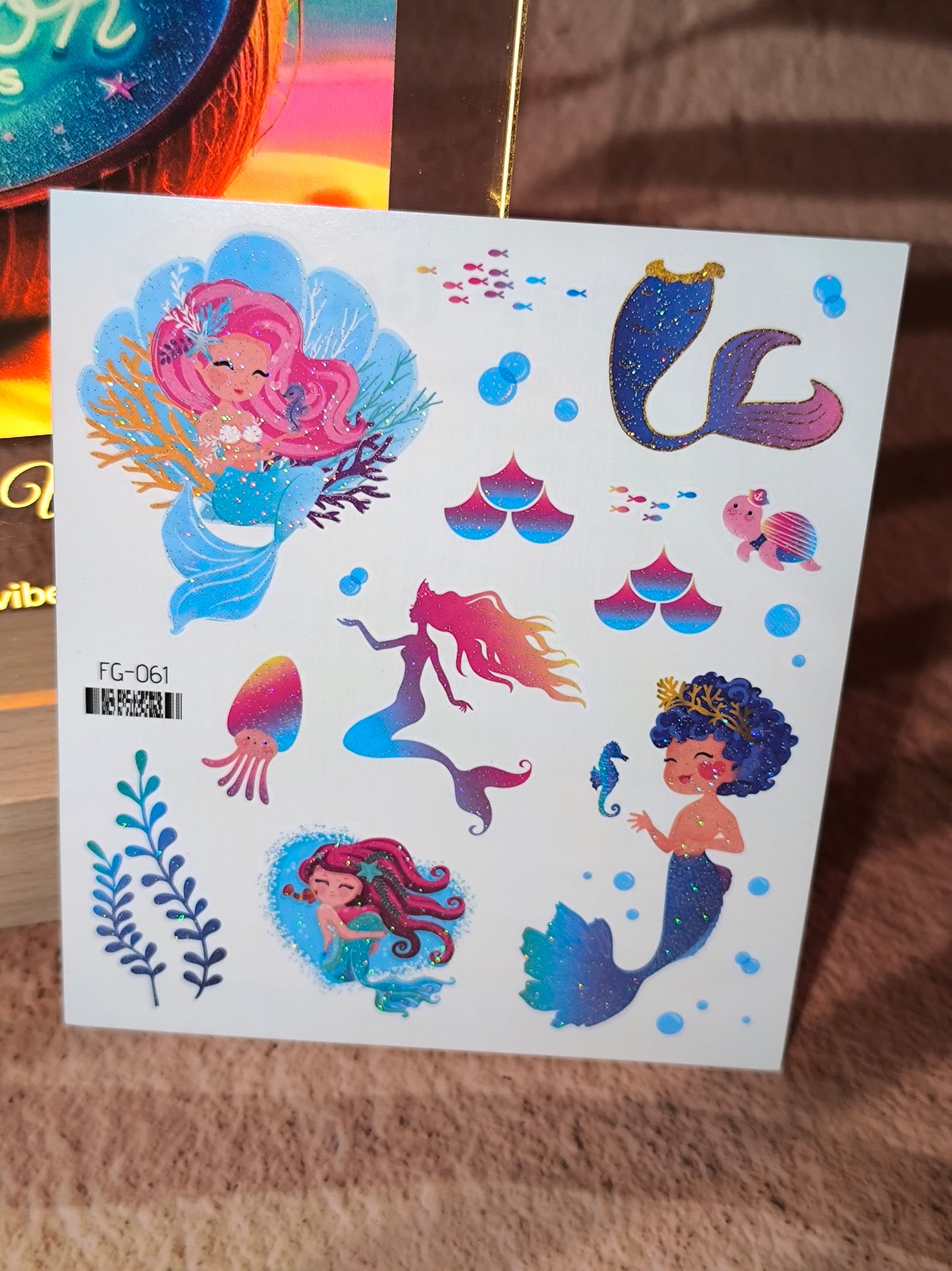 Tatouages Éphémères Sirènes & Licornes Pailletées – Un Monde Magique sur la Peau !
