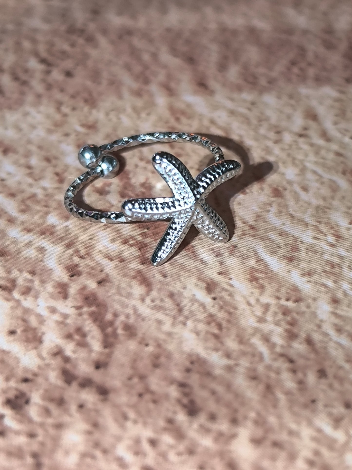 Bague Étoile de Mer en Acier Inoxydable – Trésor des Vagues