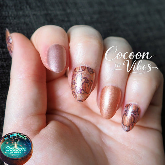 Cocoon’Nails Douce Citrouille – Vernis Autocollant Kit Complet