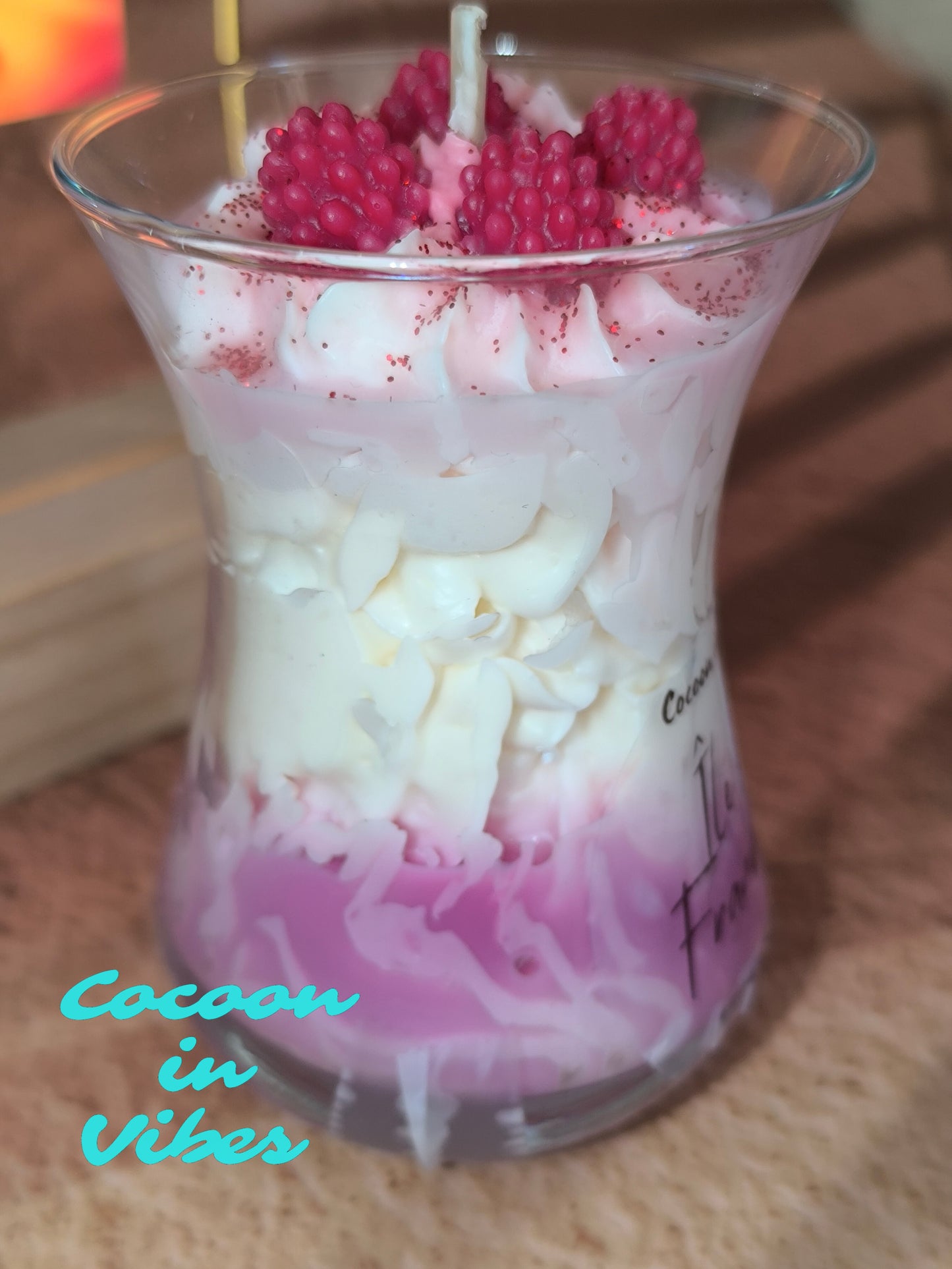 Bougie Gourmande Artisanale 110 g – Île aux Framboises