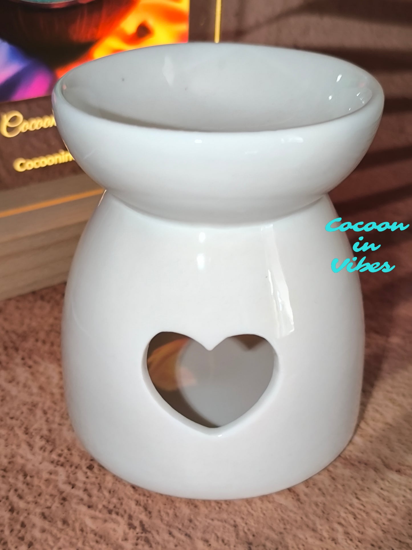 Brûleur Cœur Blanc Éclatant – L’Amour en Lumière