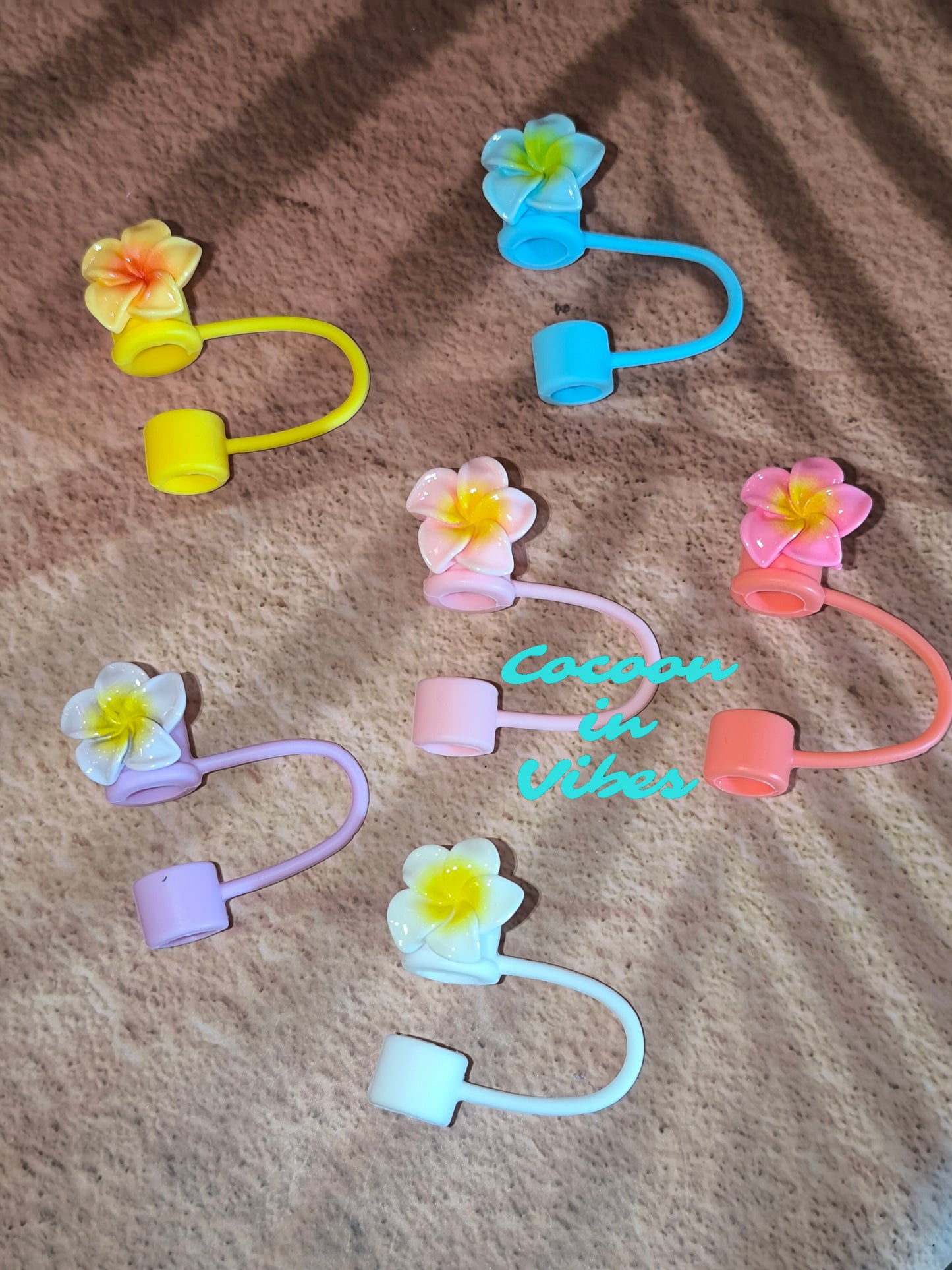 Bouchons Fleuris en Silicone â Pour pailles de 10 mm
