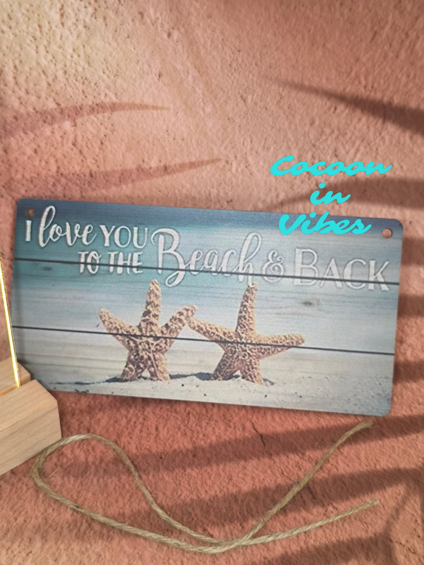 Décoration murale "I Love You to the Beach and Back" – Un Petit Message du Cœur version étoiles de mer