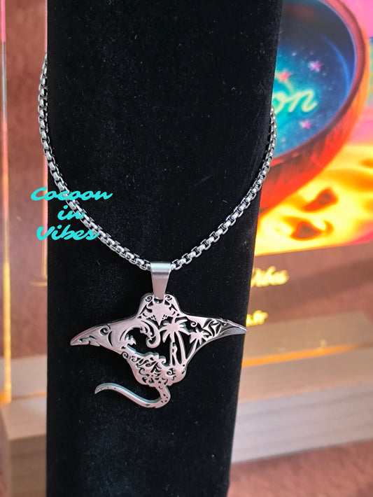 Collier homme Manta Horizon – Acier inoxydable