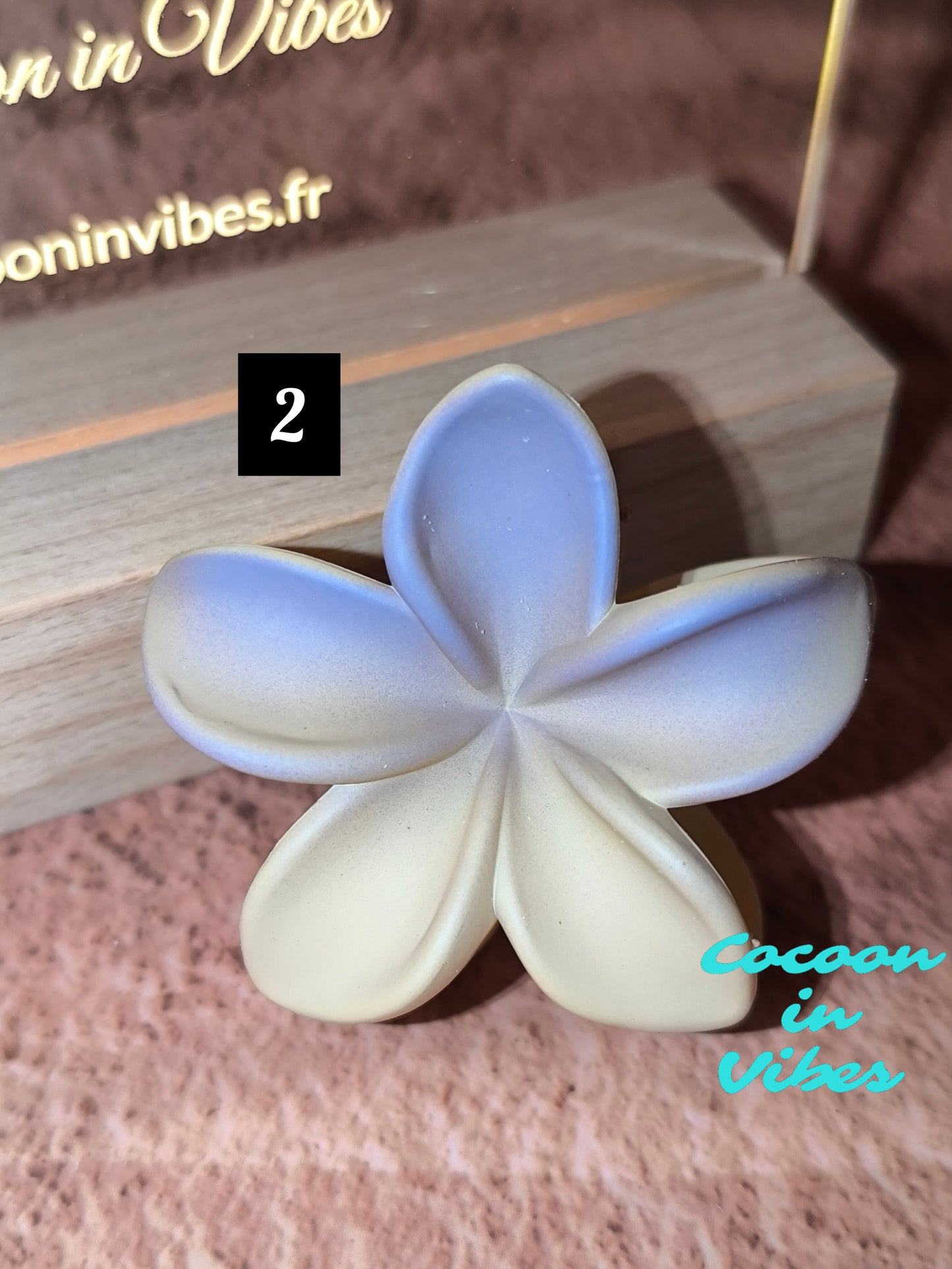 Pinces fleurs de Monoï dégradées 6 cm – Évasion sous les Tropiques… dans vos cheveux !