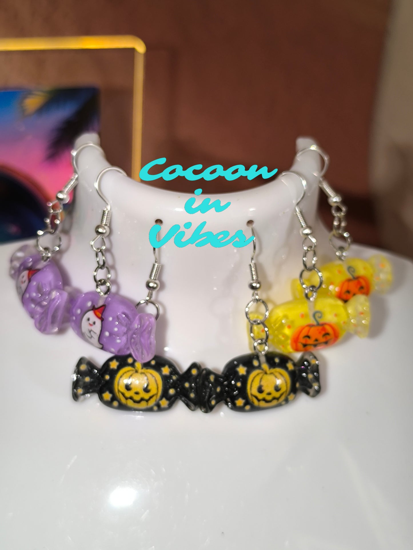 Boucles d’oreilles Halloween – Bonbons enchantés - En acier inoxydable 316 hypoallergénique