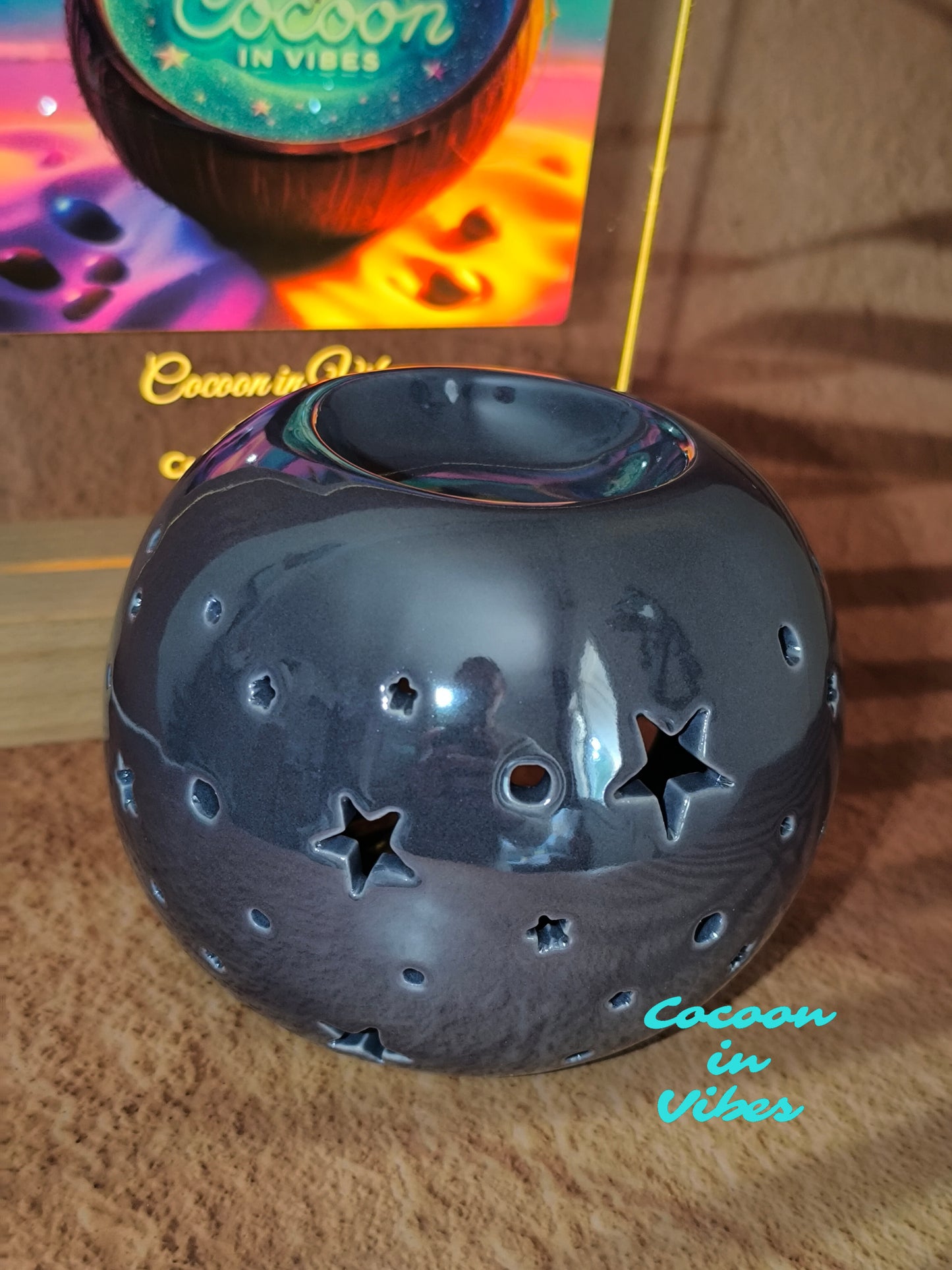 Brûleur Boule Étoiles Violettes Irisées – La Magie Cocooning Toute l’Année