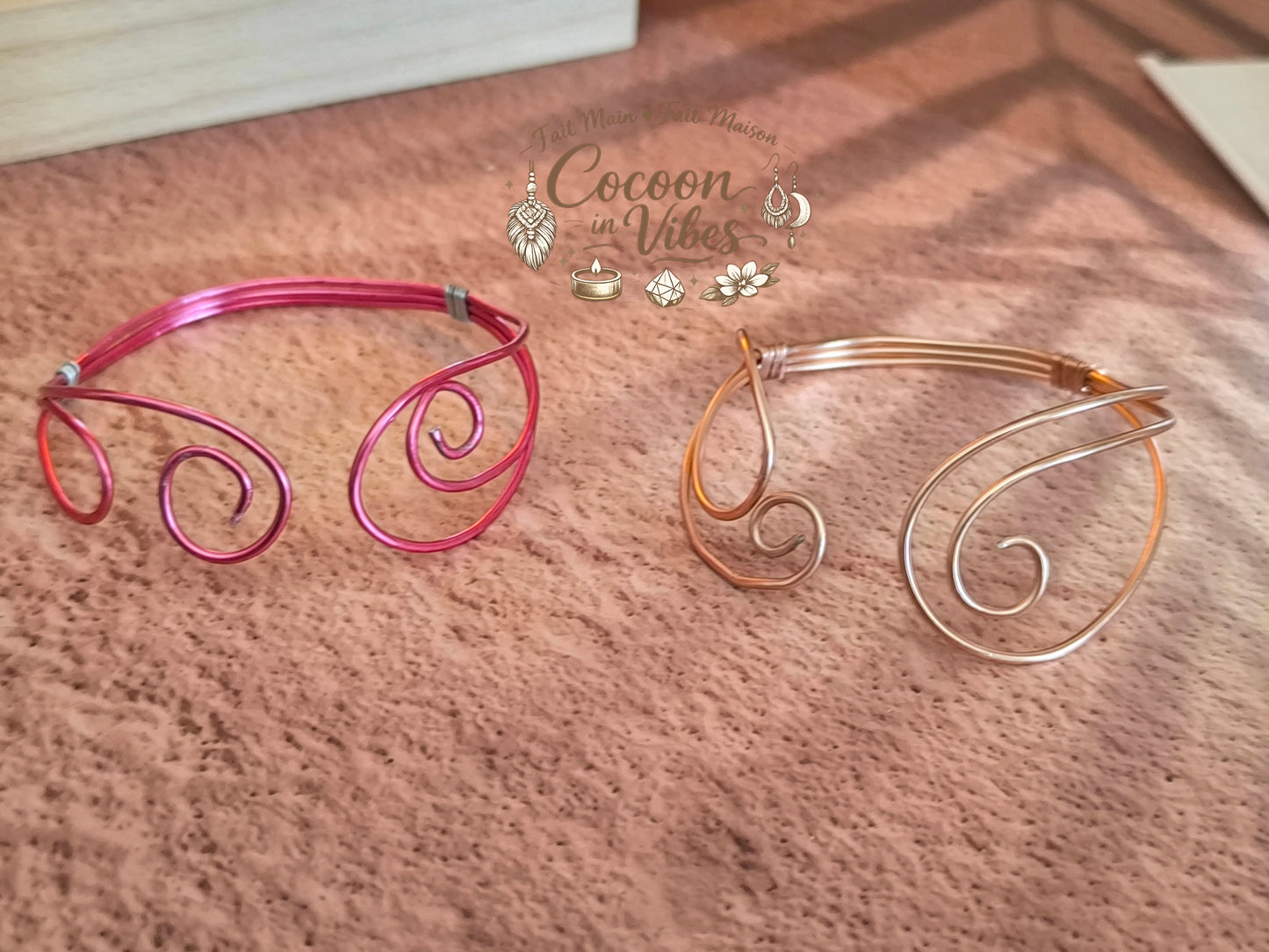 Bracelet Personnalisable Douce Spirale (Or Rose & Teintes au choix) – Collection Douce Spirale