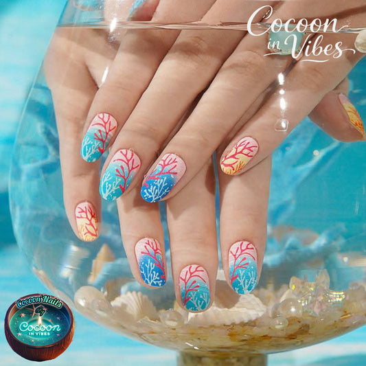 Cocoon’Nails Corail Paradise – Vernis Autocollant Kit Complet