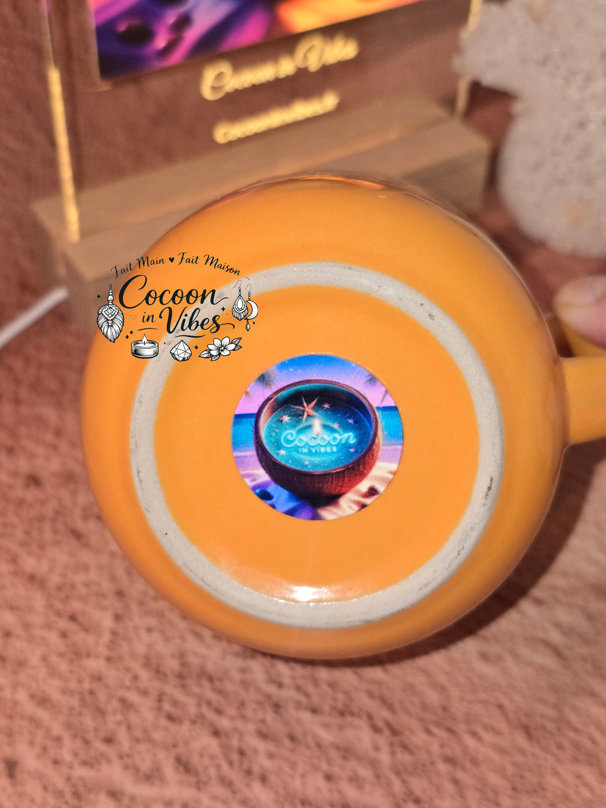 Mug Artisanal XXL Orange "Creepy & Cozy" Halloween & Automne (400 ml) – Pièce unique Cocoon in Vibes