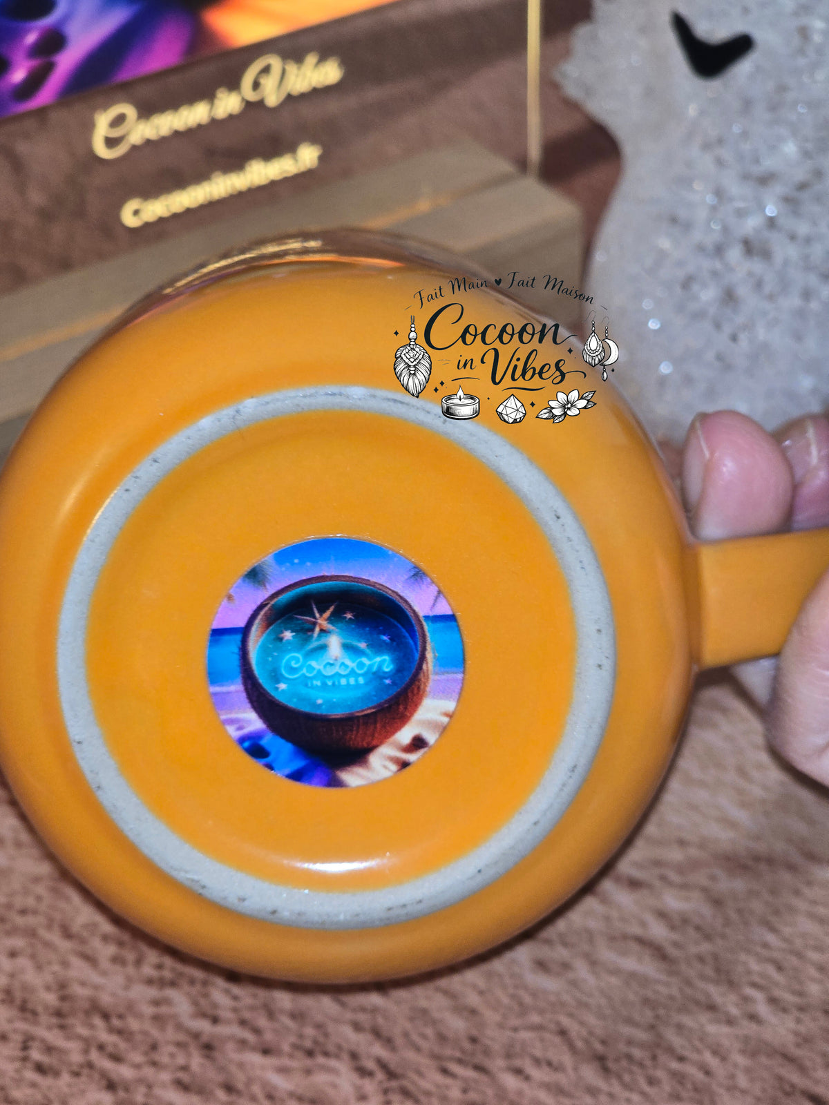 Mug Artisanal XXL Orange "Moonlit Magic" Halloween & Automne (400 ml) – Pièce unique Cocoon in Vibes