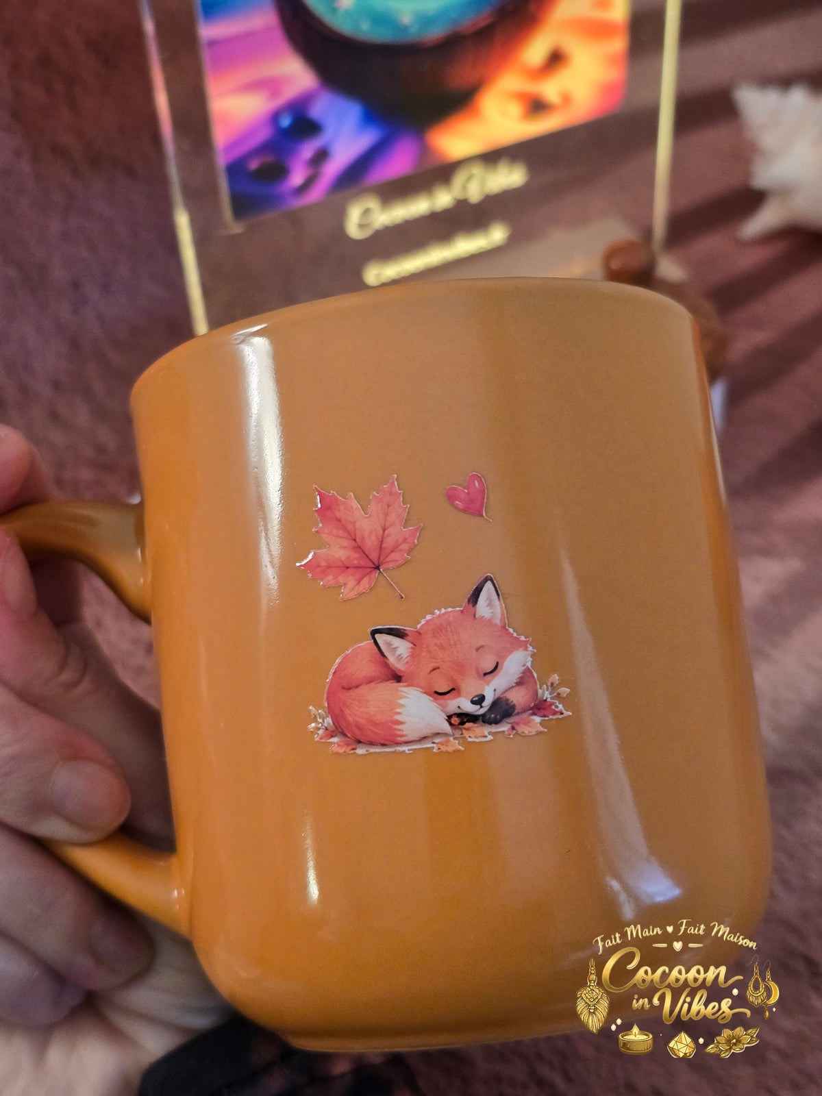 Mug Artisanal XXL Orange "Hello Autumn" Automne & Cocooning (400 ml) – Pièce unique Cocoon in Vibes