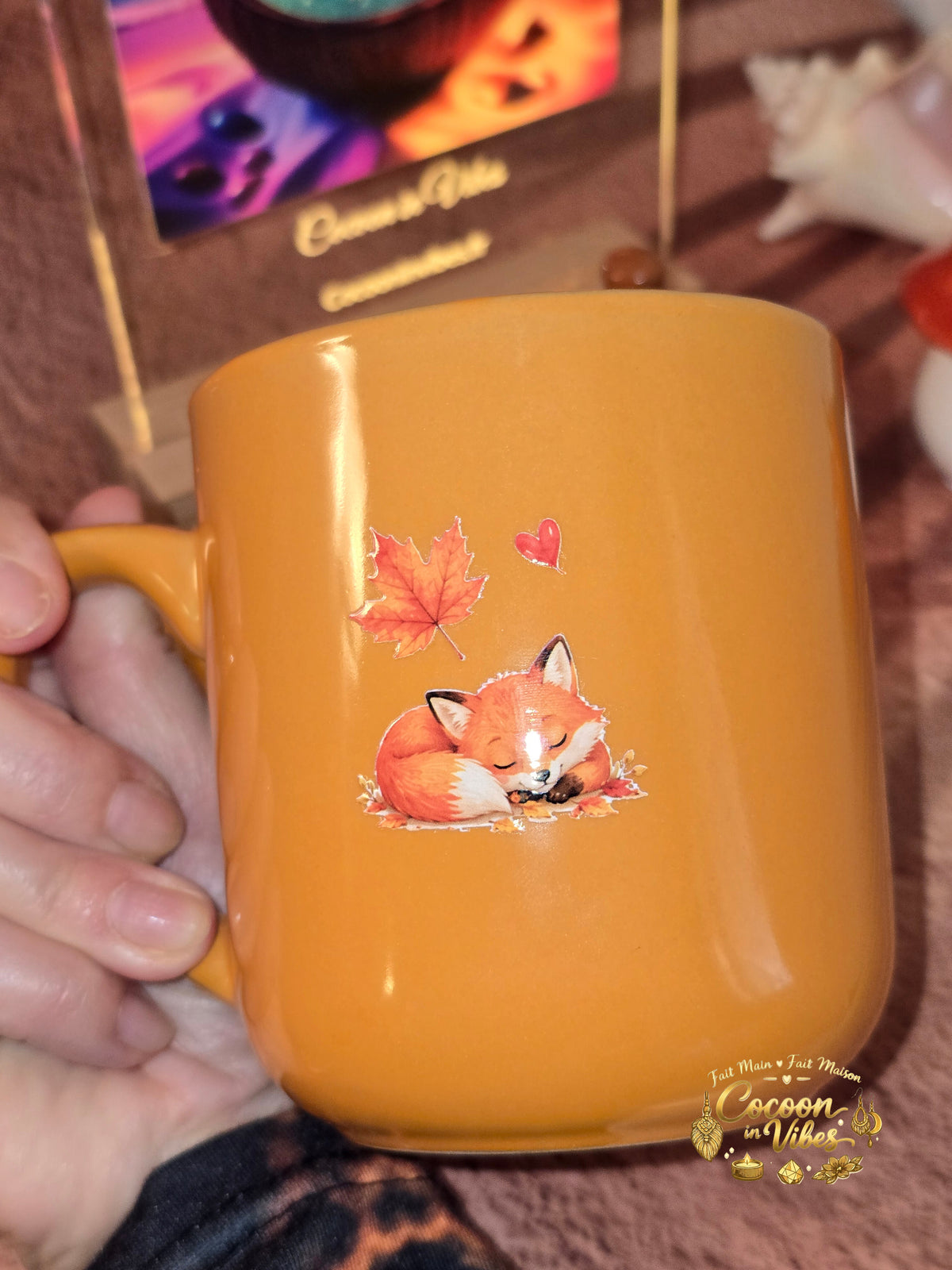 Mug Artisanal XXL Orange "Hello Autumn" Automne & Cocooning (400 ml) – Pièce unique Cocoon in Vibes