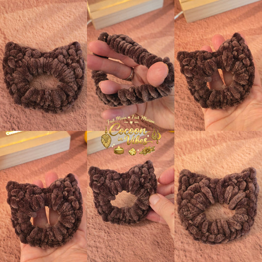 Chouchou Oreilles de Chat Tout Doux – Création artisanale au crochet Cocoon in Vibes