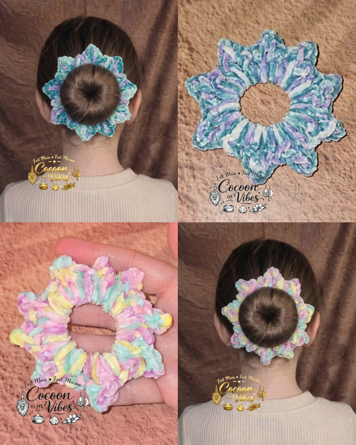 Chouchou Soleil Tout Doux – Création artisanale au crochet Cocoon in Vibes