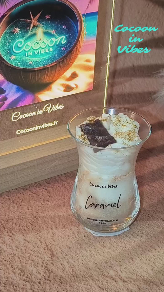 Bougie Gourmande Artisanale 110 g – Caramel