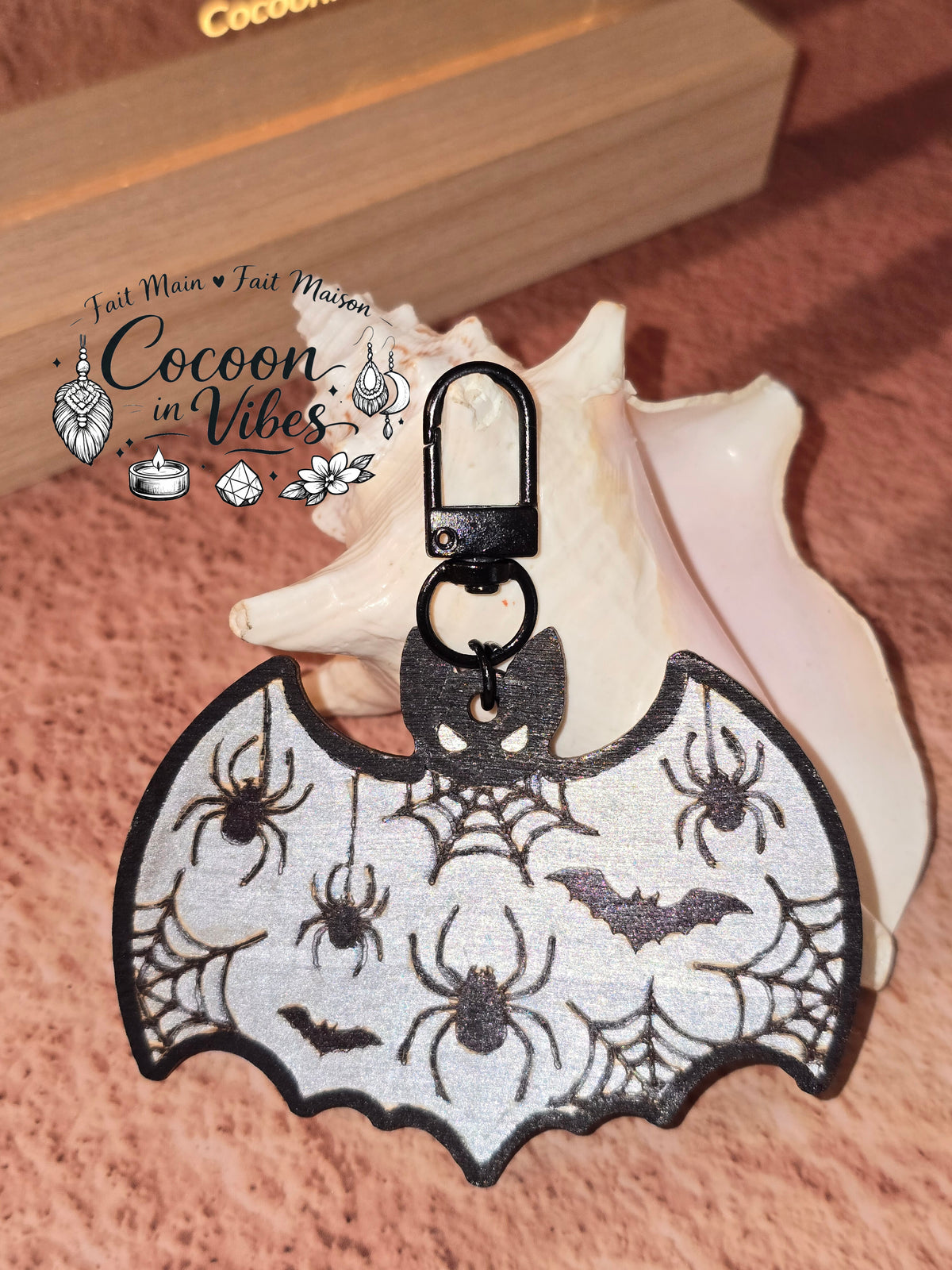 Porte-clés / Bijou de sac Chauve-Souris — Toiles Argentées