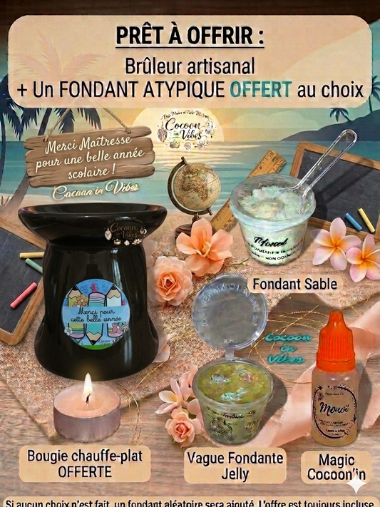 Brûleur Merci pour cette belle année Chocolat Brillant + 1 Fondant OFFERT – Pièce unique, création artisanale Cocoon in Vibes