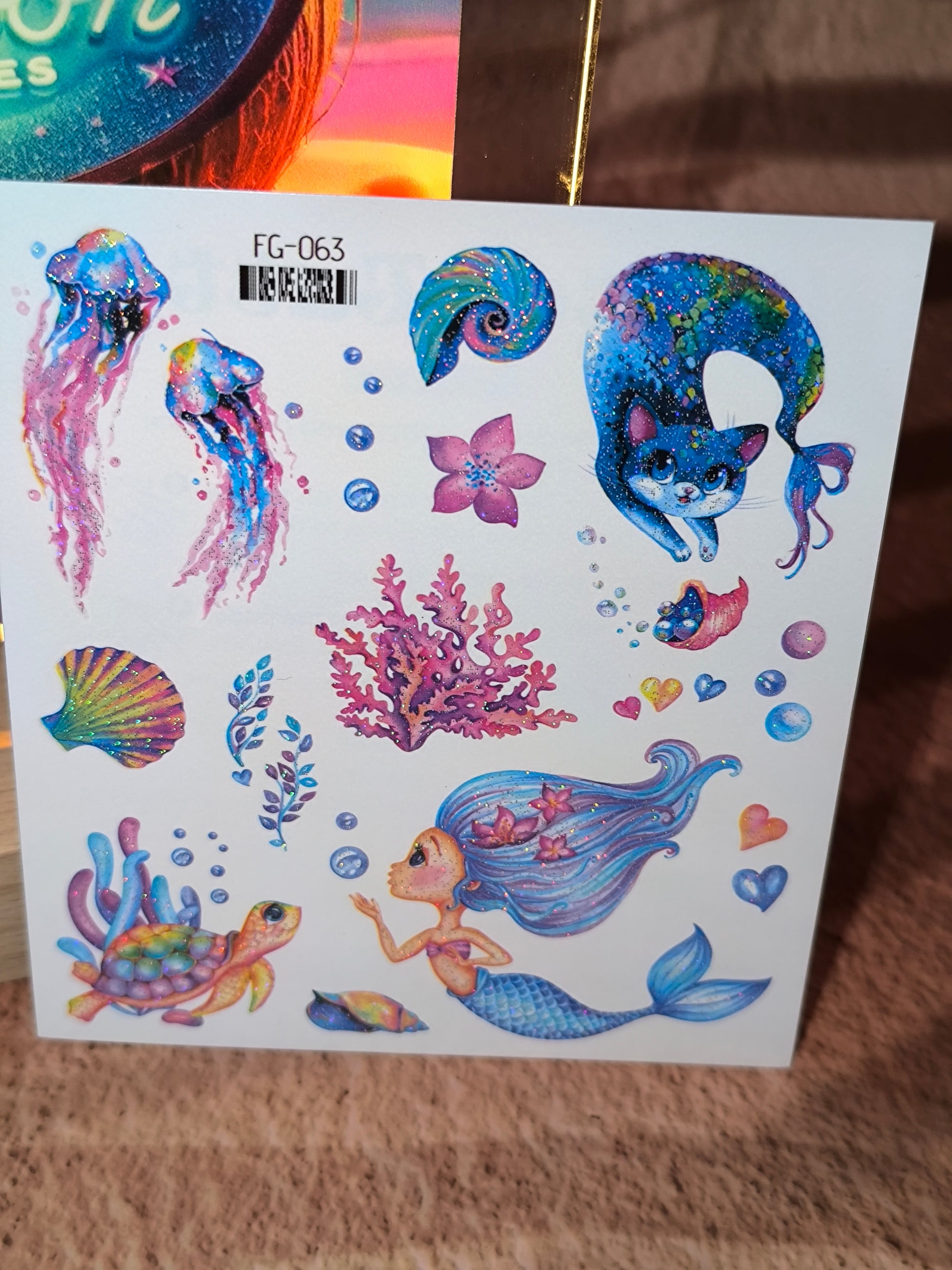 Tatouages Éphémères Sirènes & Licornes Pailletées – Un Monde Magique sur la Peau !
