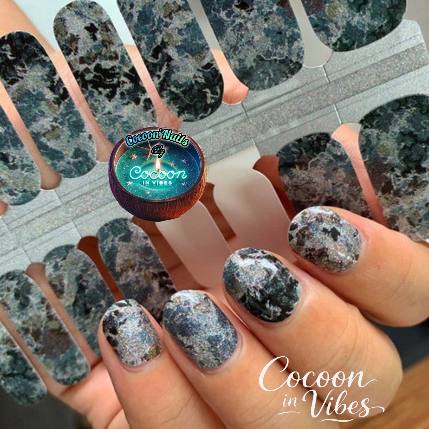 Cocoon’Nails Mer d'Écume – Vernis Autocollant Kit Complet