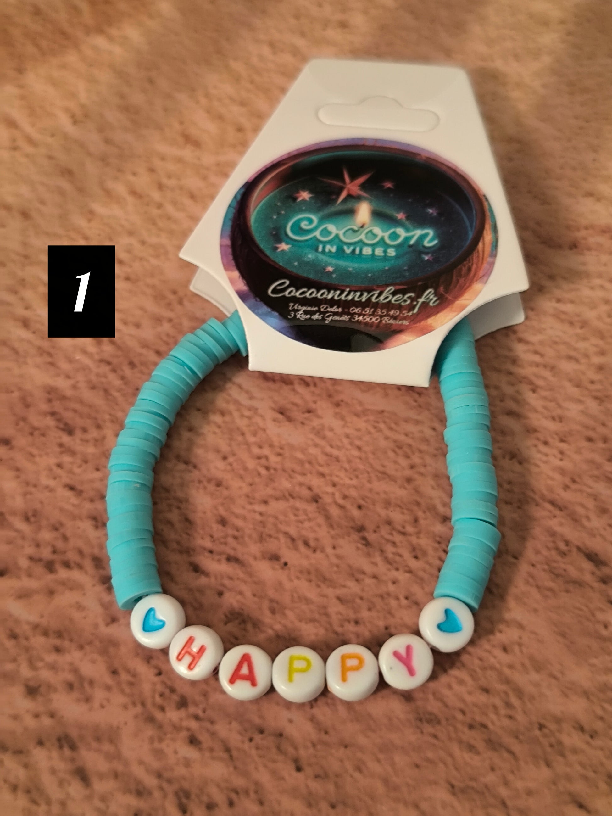 Bracelets Good Vibes en perles plates en pâte polymere - Sous les cocotiers... un monde de couleurs vous attend !