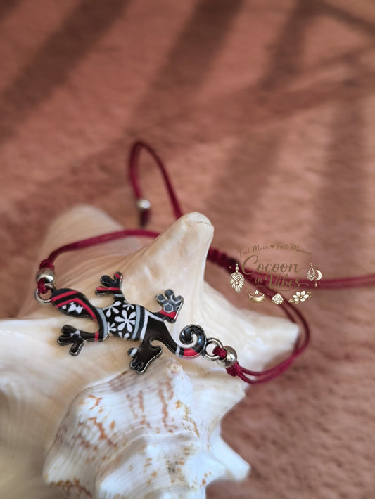 Bracelet Salamandre Colorée – Finition perles metalisées & Personnalisable