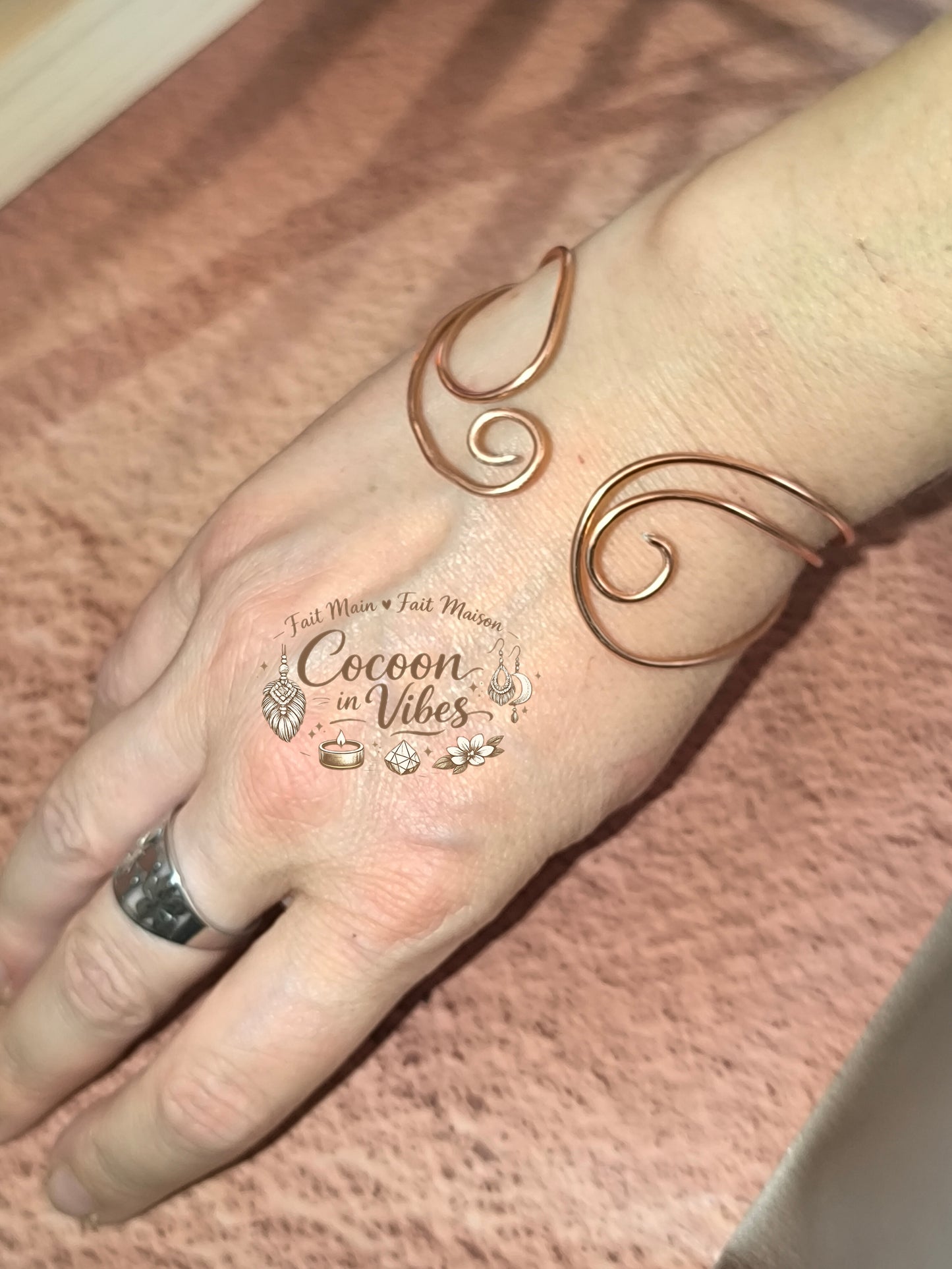 Bracelet Personnalisable Douce Spirale (Or Rose & Teintes au choix) – Collection Douce Spirale