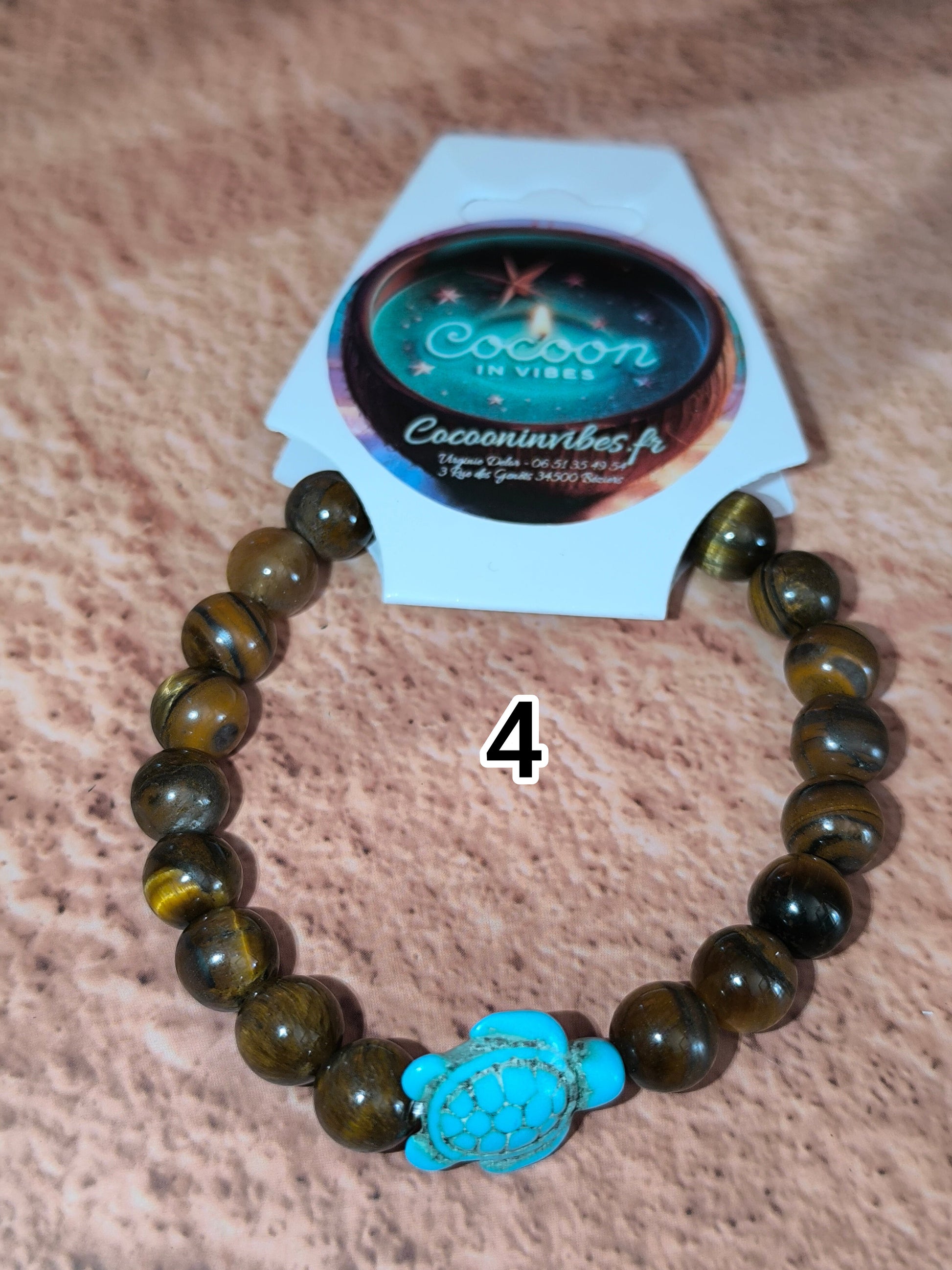 Bracelet pierres & Tortue turquoise