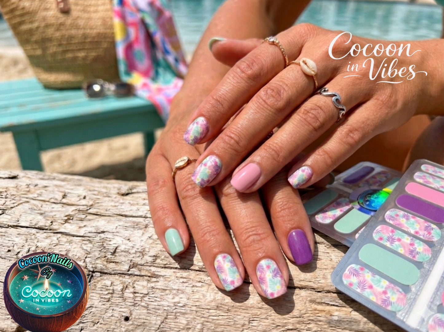 Cocoon’Nails Douceur Tropicale – Vernis Autocollant Kit Complet