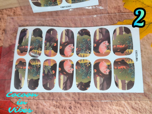 Collection Automne – Stickers Autocollants plastifiés ongle entier