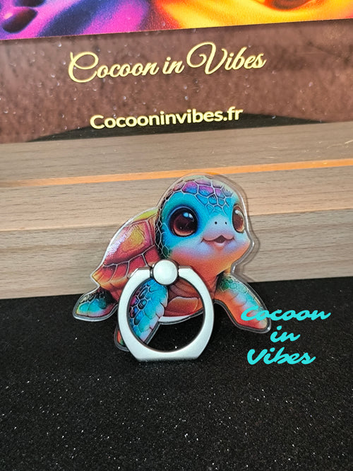 Anneau de téléphone – Tortue Marine Arc-en-Ciel, L’accessoire craquant venu des fonds marins !