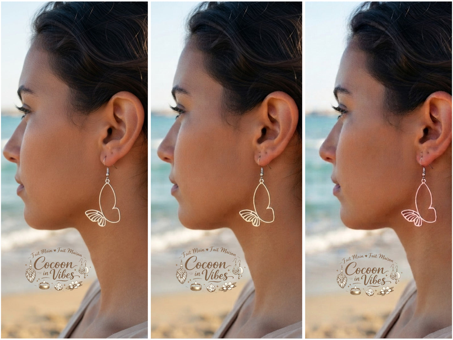 Boucles d'oreilles Papillon - Création artisanale