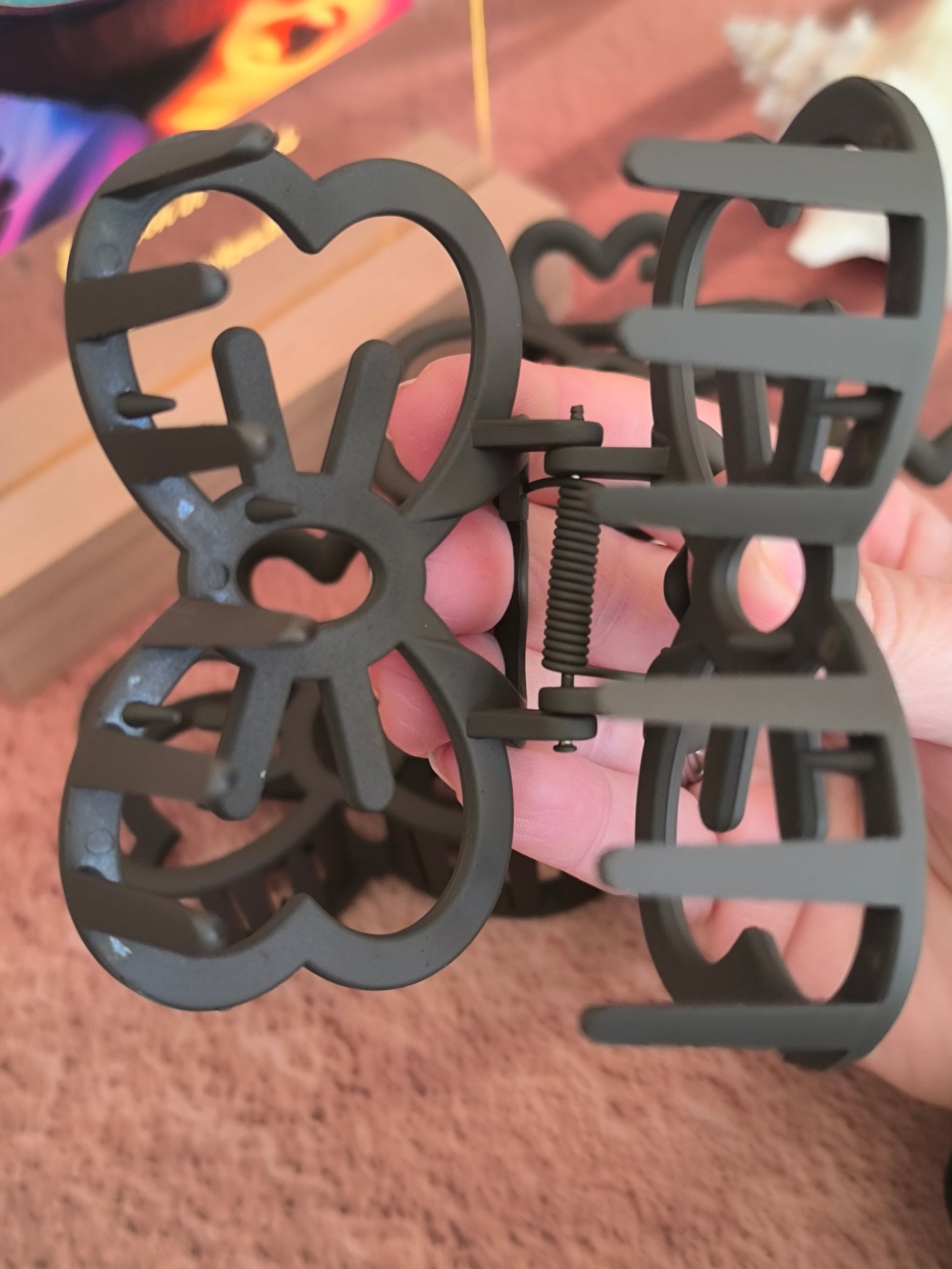 Grande pince cheveux Nœud Kawaii – Cappuccino (9 cm x 6 cm)