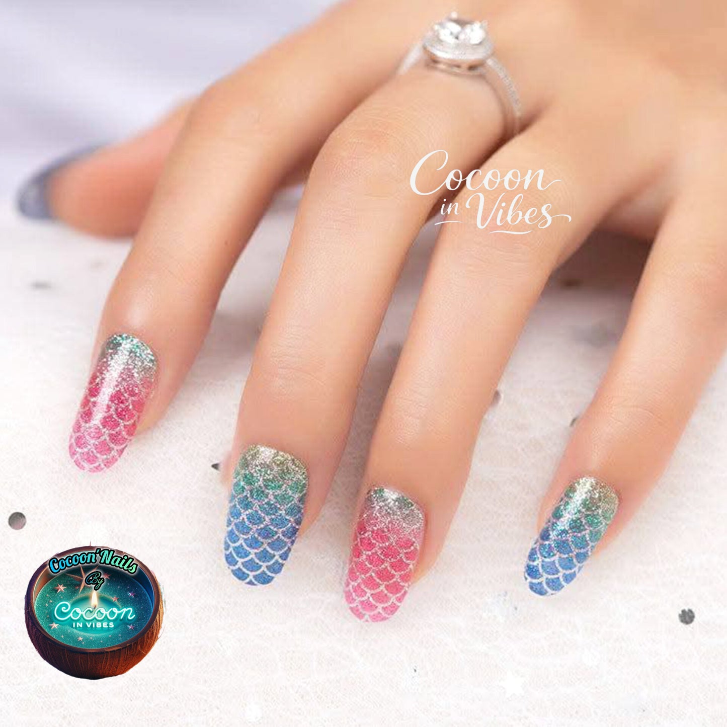 Cocoon’Nails Écailles de Lumière – Vernis Autocollant Kit Complet