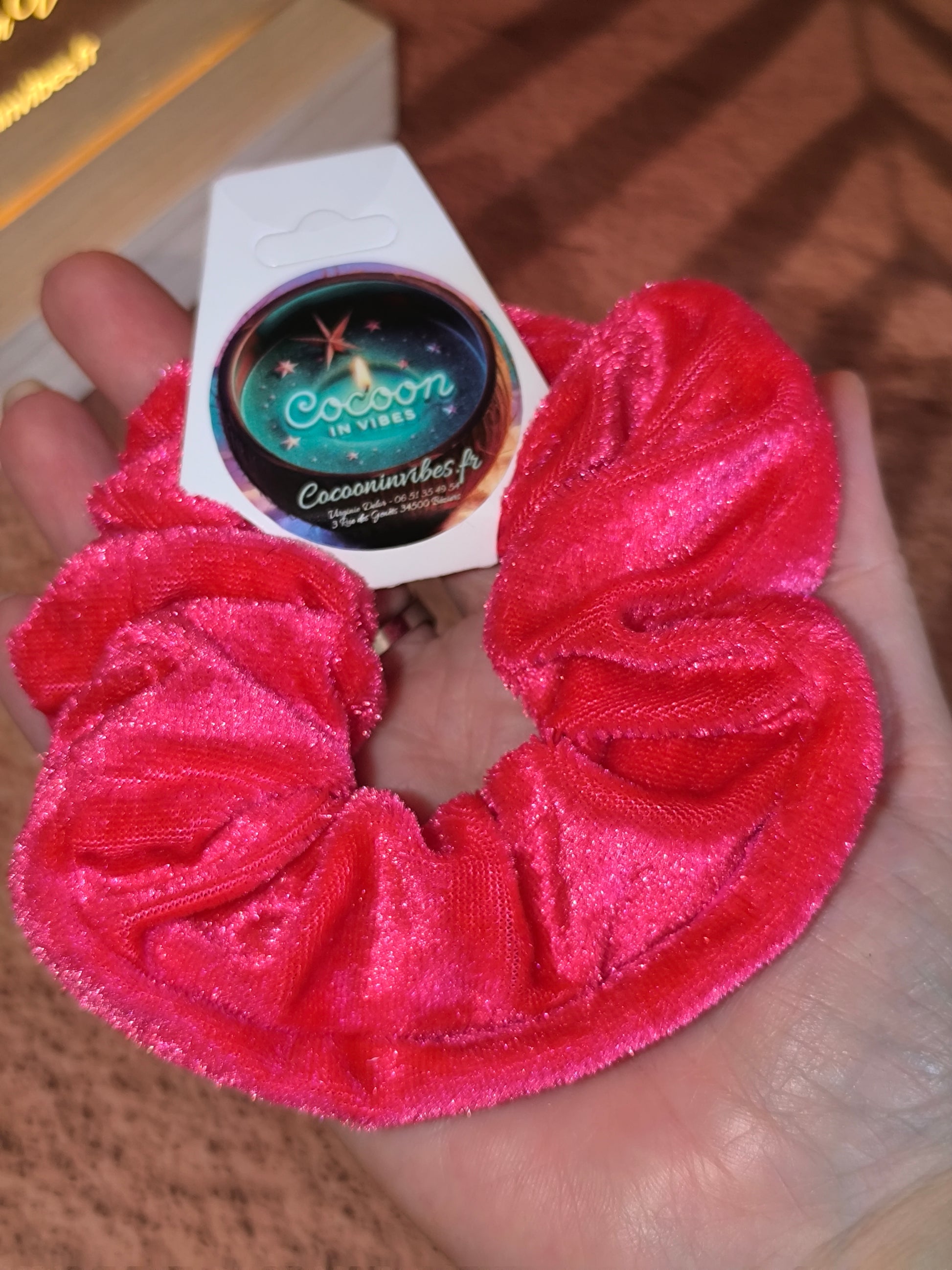 Chouchou Secret en Velours – Avec Poche Cachée Zippée