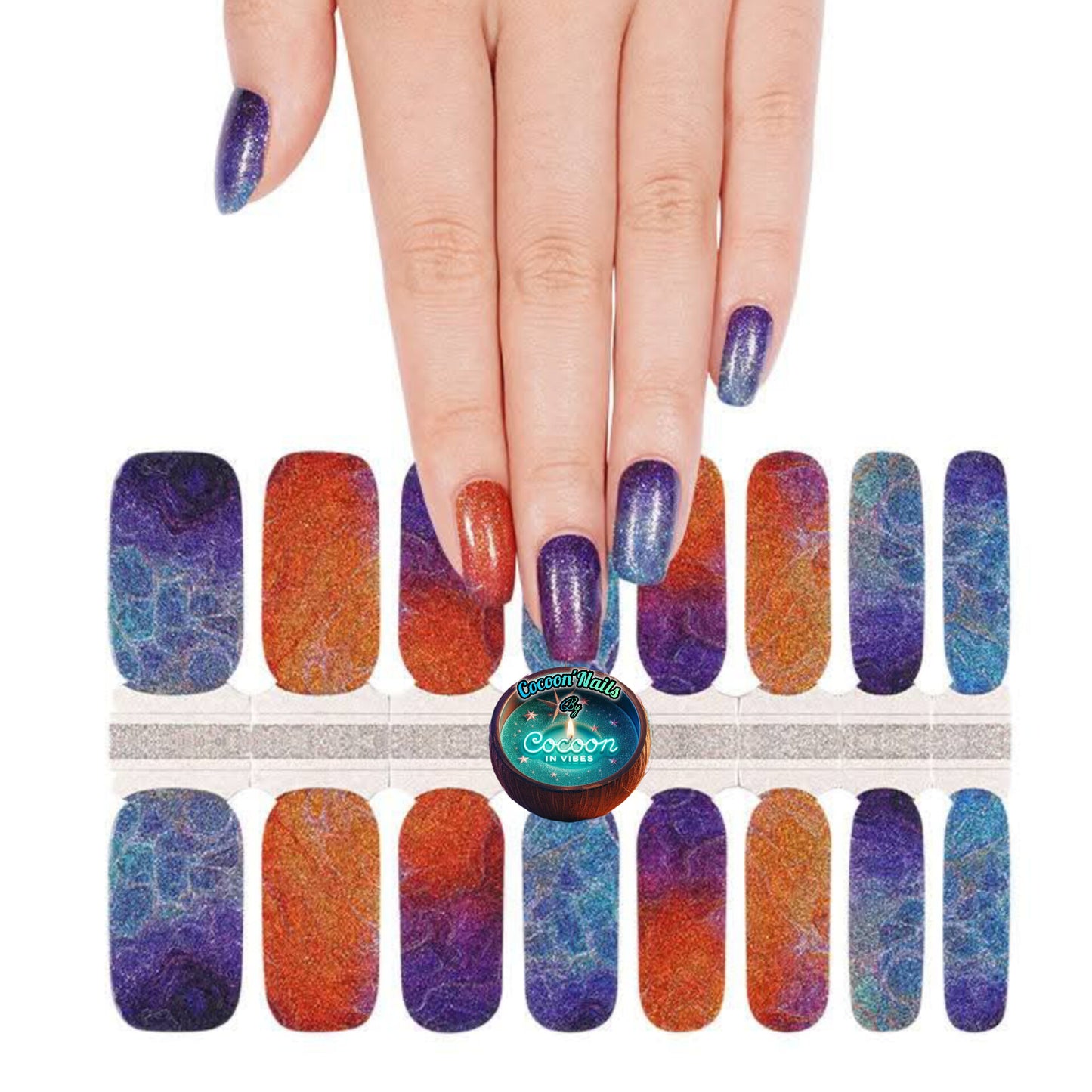 Cocoon’Nails Vagues Irisées – Vernis Autocollant Kit Complet