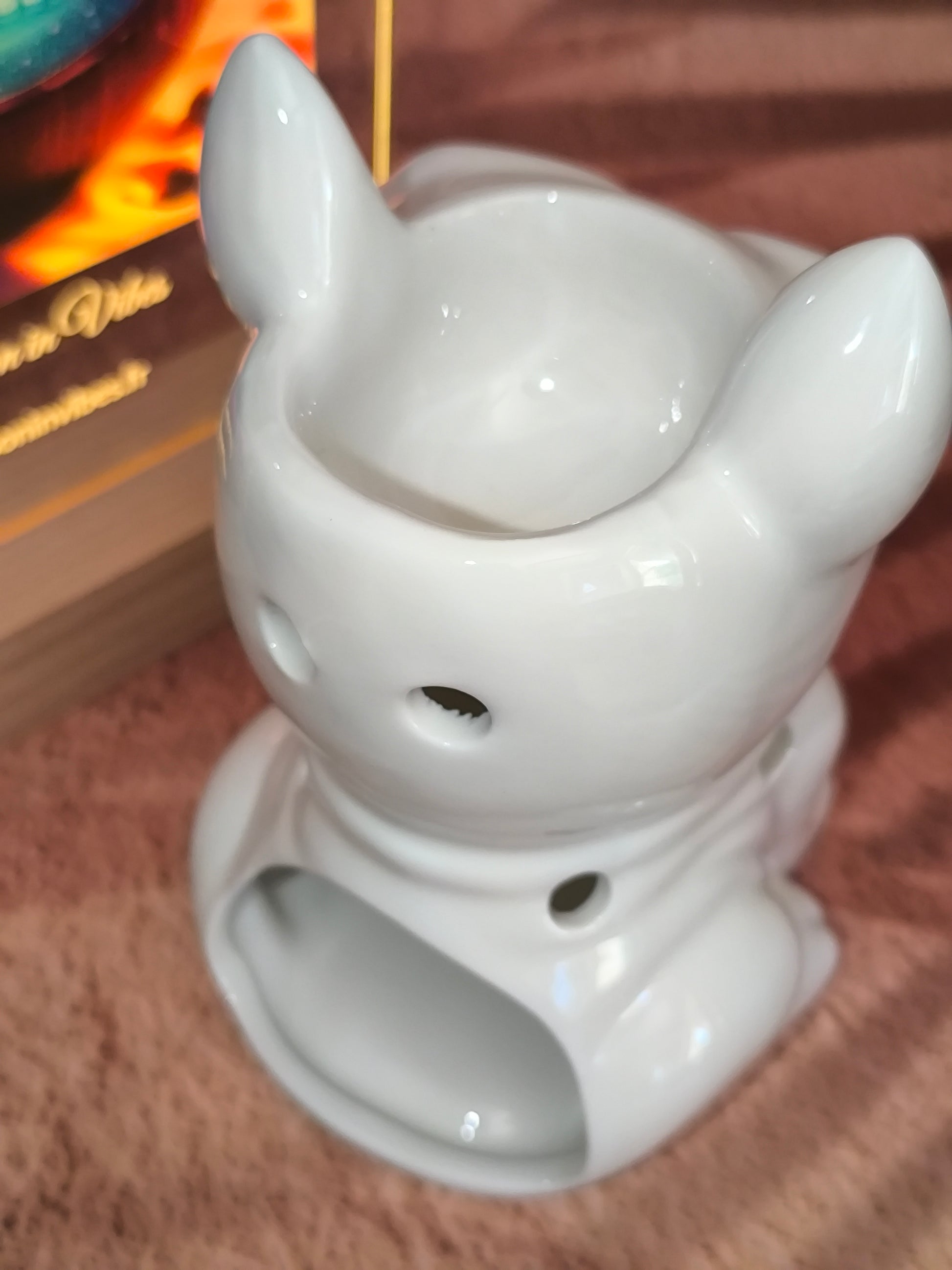 Brûleur en Céramique Blanc – Modèle Boubou Bouledogue