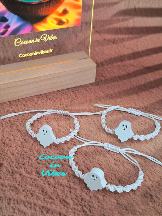 Bracelet Fantôme en Macramé – Artisanat fait main par Cocoon in Vibes