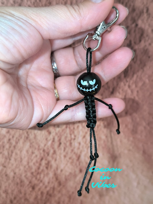 Bijou de sac / porte-clés (squelette monstre noir) - Un petit monstre noir qui vous accompagne partout…
