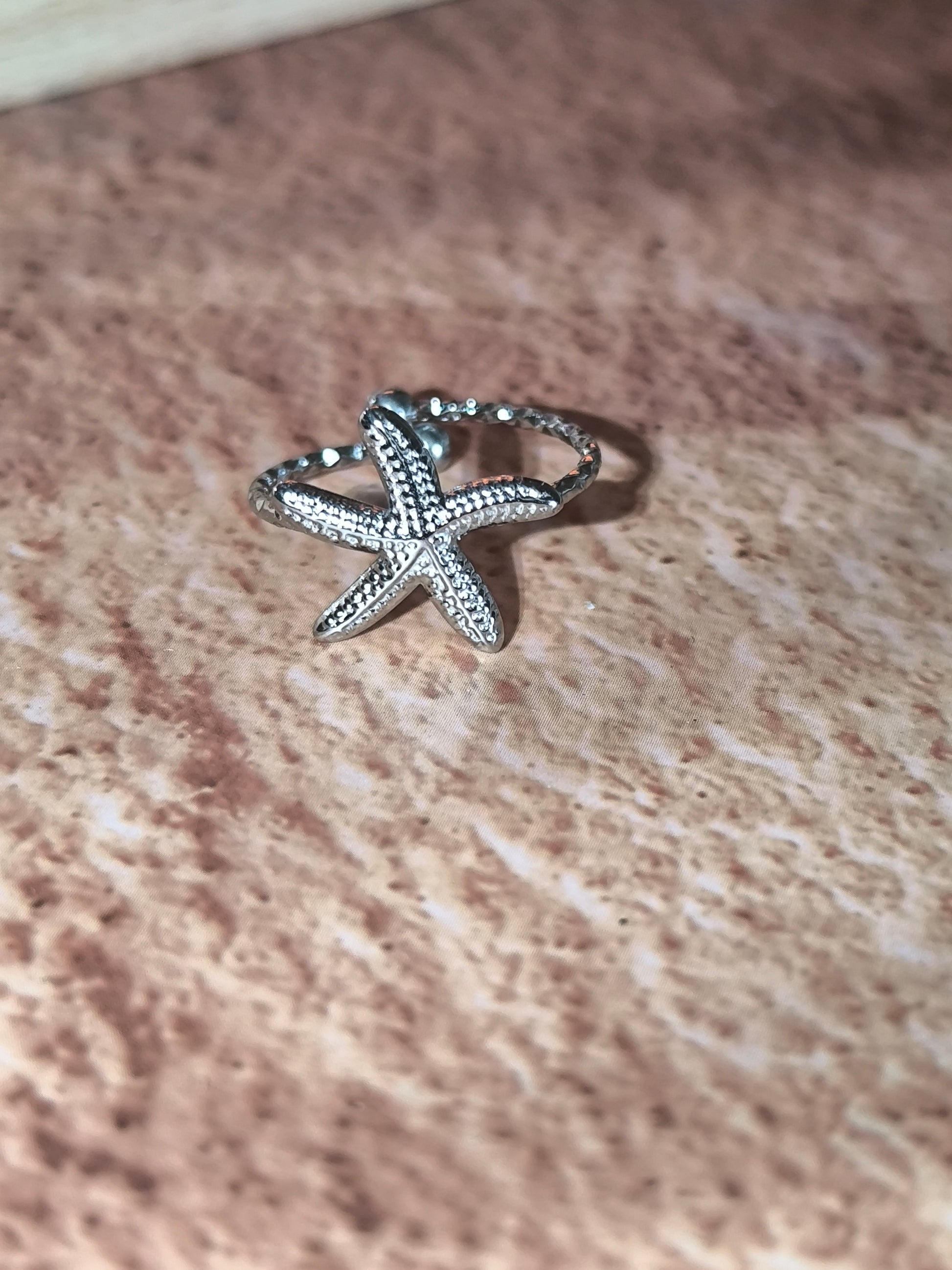 Bague Étoile de Mer en Acier Inoxydable – Trésor des Vagues