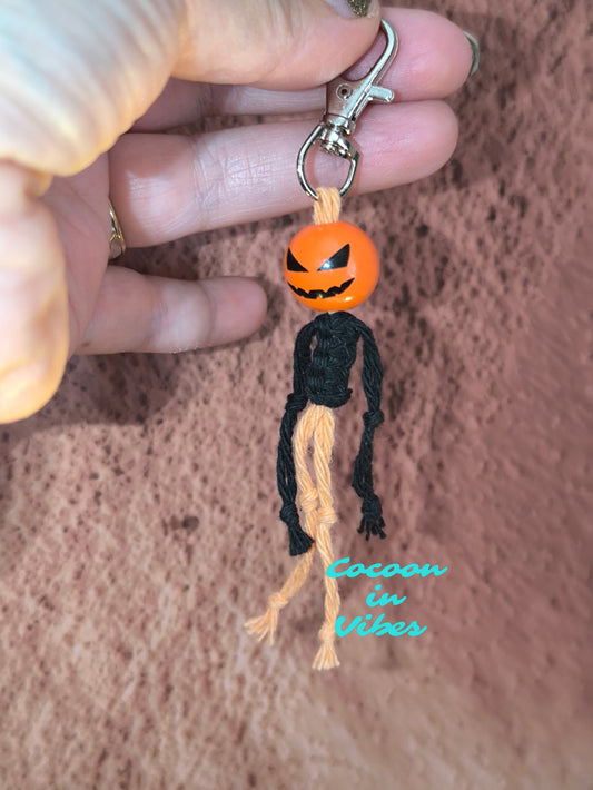 Porte-clés / Bijou de sac Citrouille effrayante - La citrouille effrayante qui se glisse dans vos affaires…